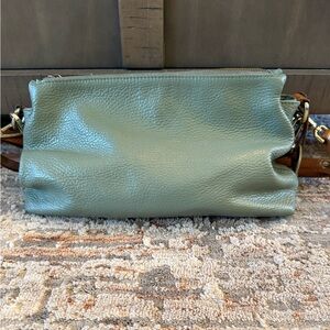 Valentina Genuine Leather Made In Italy Sleek Green Purse